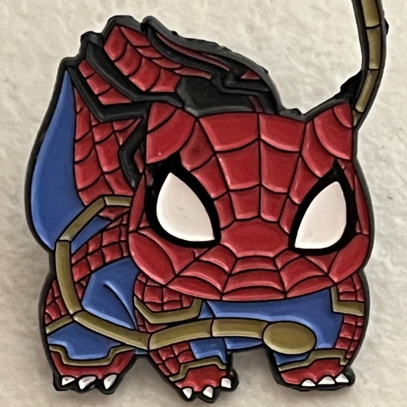 Pokemon Spiderman Bulbasaur Mash Up Pin Enamel Red Blue Hat Pins Hats Spidey - Picture 2 of 7